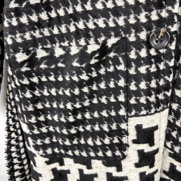 Ett:twa by Anthropologie Black & Cream Wool Blend Houndstooth Coat Size XS - Picture 8 of 15